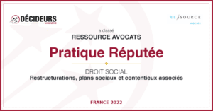 Ressource avocats Droit social Restructurations plans sociaux et contentieux associés Classement 2022 Cabinet d'avocats France