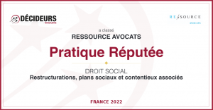 Ressource avocats Droit social Restructurations plans sociaux et contentieux associés Classement 2022 Cabinet d'avocats France